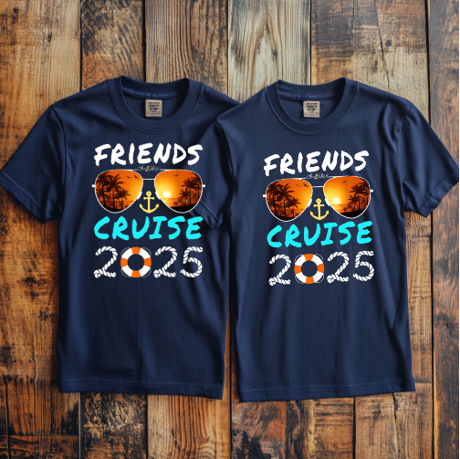 (Friends Cruise) Cruise Crew Custom T-Shirt – Personalized Vacation Tee for Family & Group Trips (Copy) (Copy)