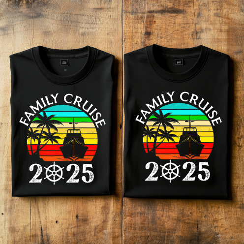 (Family Cruise3) Cruise Crew Custom T-Shirt – Personalized Vacation Tee for Family & Group Trips