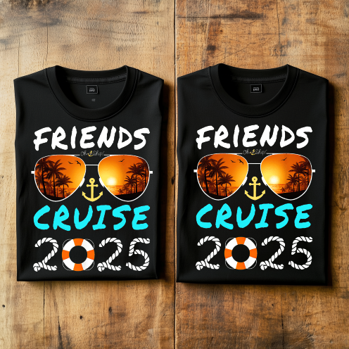 (Friends Cruise) Cruise Crew Custom T-Shirt – Personalized Vacation Tee for Family & Group Trips (Copy) (Copy)