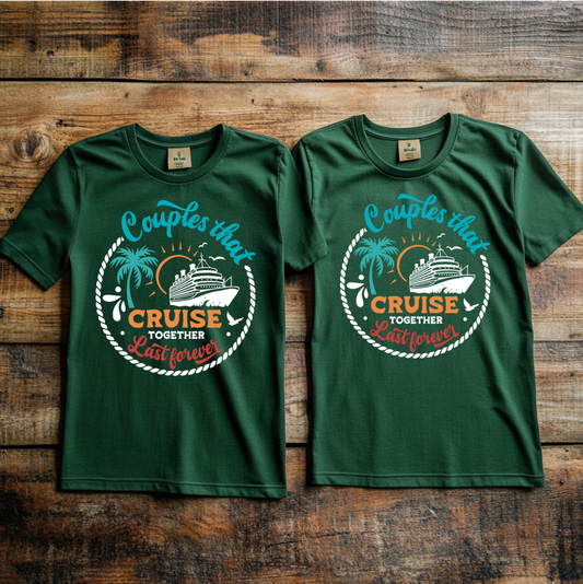 “Couples that cruise together” Custom Cruise T-shirt design