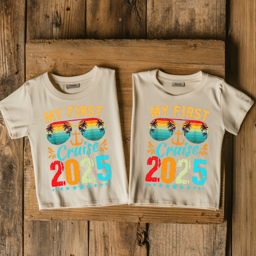 (My First Cruise) Cruise Crew Custom T-Shirt – Personalized Vacation Tee for Family & Group Trips