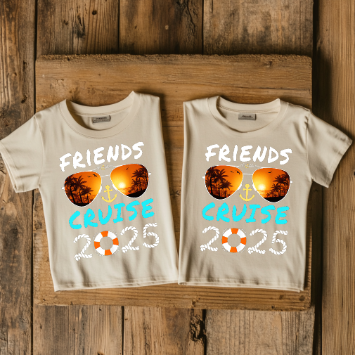 (Friends Cruise) Cruise Crew Custom T-Shirt – Personalized Vacation Tee for Family & Group Trips (Copy) (Copy)