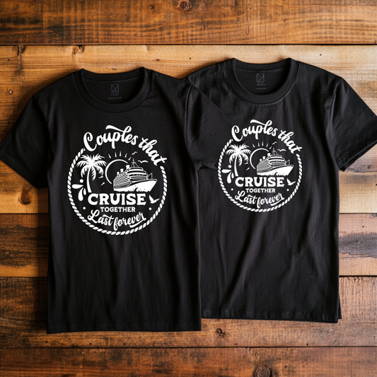 “Couples that cruise together” design 3 Custom Cruise T-shirt design