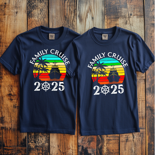 (Family Cruise3) Cruise Crew Custom T-Shirt – Personalized Vacation Tee for Family & Group Trips