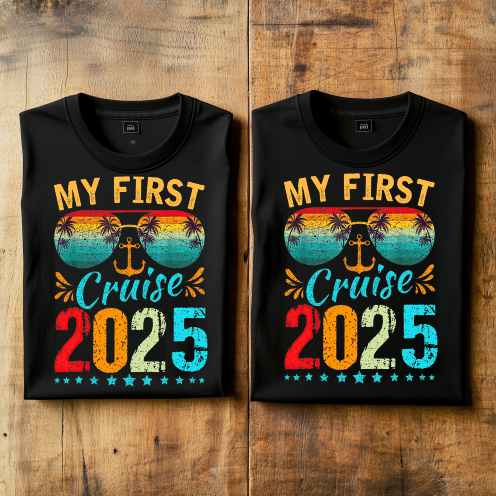 (My First Cruise) Cruise Crew Custom T-Shirt – Personalized Vacation Tee for Family & Group Trips