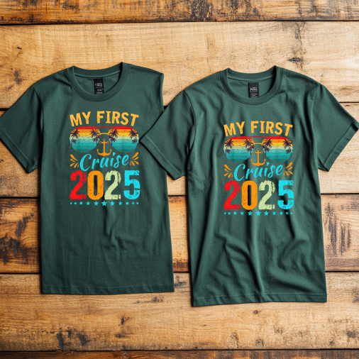 (My First Cruise) Cruise Crew Custom T-Shirt – Personalized Vacation Tee for Family & Group Trips