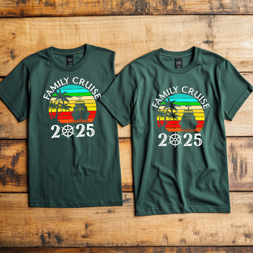 (Family Cruise3) Cruise Crew Custom T-Shirt – Personalized Vacation Tee for Family & Group Trips