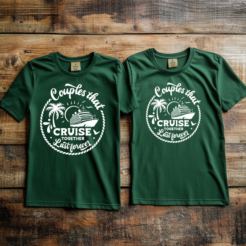 “Couples that cruise together” design 3 Custom Cruise T-shirt design